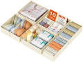 DIMJ Drawer Organizer Clothes 10 Pack - Foldable Baby Organizers and Storage & Dresser Organizer for Bedroom, Closet - Nursery Organization Dresser Dividers for underwear, Sock,Bra, Belt, Tie, Beige by DiMJ