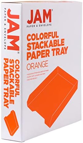 JAM PAPER Stackable Paper Trays - Orange - Desktop Document, Letter, & File Organizer Tray - 2/Pack - Image 5