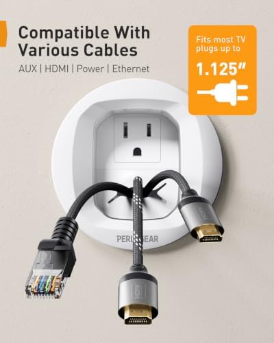 Perlegear in-Wall Cable Management Kit, TV Cord Hider for Wall Mounted TV and Speakers, Power and Low Voltage Wire Management. Includes Drill Template, Dust Bag and Drill Attachment for Easy Install - Image 5