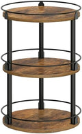 YATINEY 3-Tier Lazy Susan Organizer, Rotating Spice Rack, Spinning Organizer, Industrial Turntable Spice Rack Organizer for Cabinet, Kitchen Countertop, Pantry, Rustic Brown and Black SR23BR by Yatiney