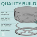 Home Intuition Round Plastic Grey Lazy Susan Turntable Food Storage Container for Kitchen (9" Round, 1 Pack) - Image 4