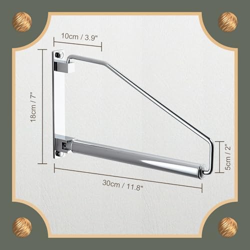 NEWRAIN Laundry Hanger, Wall Mounted Clothes Hanger with Swing Arm Holder Brass Hanging Drying Rack Space Saver,Chrome - Image 7
