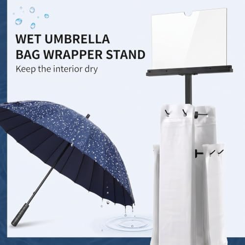 Wet Umbrella Stand with Free 400 Bags, 43" Metal Holder - Image 4