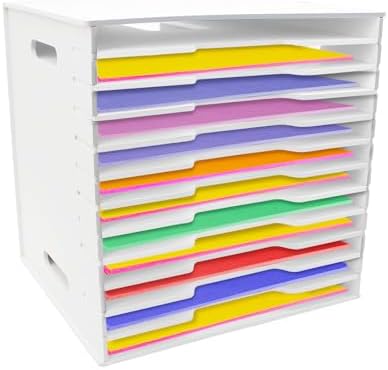 12 Tier Scrapbook Paper Organizer,13"x13" Scrapbook Paper Organizer Storage by Unknown