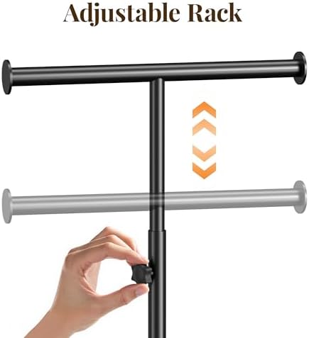 56" Shopping Bag Rack Stand, Adjustable Freestanding Tote Bag Display for Retail Store, Boutique, Entryway & Hallway, Holds Up to 22 lbs, Black - Image 3