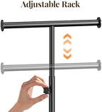 56" Shopping Bag Rack Stand, Adjustable Freestanding Tote Bag Display for Retail Store, Boutique, Entryway & Hallway, Holds Up to 22 lbs, Black - Image 3