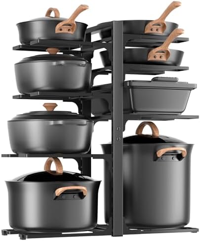 LAMU 8-Tier Heavy Duty Pots and Pans Organizer under Cabinet, 20.8" H by YourHome-OrganizationHelper