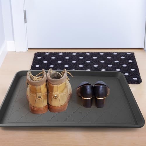 Boot Tray for Entryway Indoor, Heavy Duty Shoe Mat Tray 2 Packs, 23"x15.5" Waterproof Shoe Trays with Raised Edge, Outdoor Multi-Purpose Mat for Boots, Shoes, Garden, Pets - Image 6