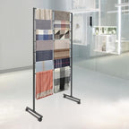 7 Tier Metal Display Rack with Wheels, Floor Standing Scarf Display Stand, Hijab Rack for Retail Stores, Towel, Belts, Ties, and Pants (Black, 7 Tier) - Image 3