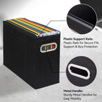8 Packs Letter Size File Organizer, File Folders Organizer, Fabric Storage Box, Collapsible Paper Organizer with Metal Handle, Smooth PVC Rails, Only Box (Black) - Image 4