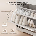 39" Shoe Storage Bench with Seat Cushion, Wood, Ash White - Image 4
