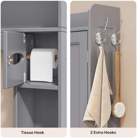 Ahomly Over The Toilet Storage Cabinet, 29.9" W, Espresso - Image 4