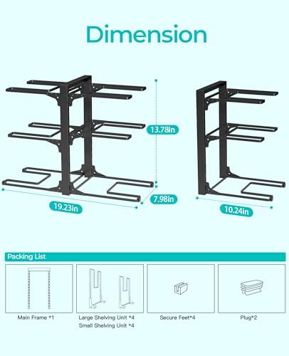 ORDORA Pots and Pans Organizer Under Cabinet 13.8", 6-Tier Adjustable Rack - Image 4