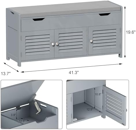 ChooChoo Shoe Storage Bench with Lift Top Storage & Cushioned Seats - Image 2