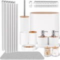 25 PCS White Bathroom Accessories Set丨Shower Curtain Bathroom Accessory by Viowil