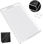 Acrylic Tray 20x12 with Cut Handles - Spill Proof Decorative Tray is an Ideal Countertop Organizer for Living Rooms, Ottoman Coffee Tables, Offices, Kitchens & Serving Guests - Image 4