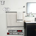 JQK Double Bath Towel Bar, Oil Rubbed Bronze 33 Inch 304 Stainless Steel Thicken 0.8mm Towel Rack for Bathroom, Towel Holder Wall Mount, Useable Length 30 Inch 2 Pack, TB100L30-ORB-P2 - Image 3