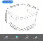 MOONEDGE 6-Pack 10x10x6 Clear Plastic Cube Storage Bins with Handles - Image 3