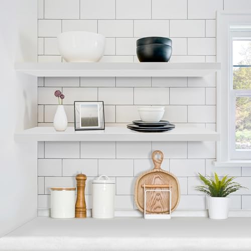 Sorbus Floating Shelves for Wall Storage (35 Inch, 2 Pack, White) - Image 2