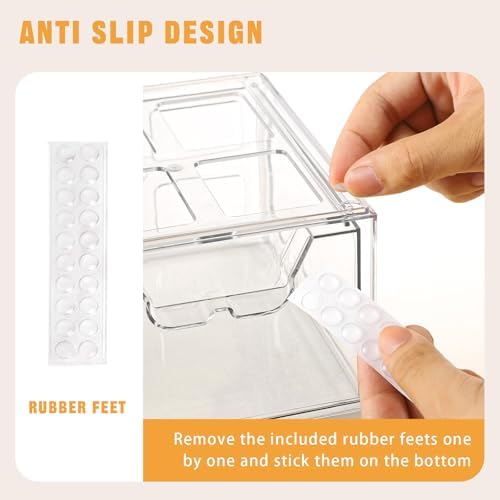 6 Pack Stackable Storage Drawers,Makeup Organizer with Pull-out Drawer - Image 3