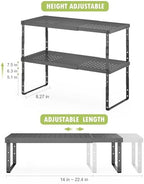 RUILALIFE Expandable Cabinet Organizer Shelf With Adjustable Height, Stackable Kitchen Countertop Organizer Rack, Adjustable Shelf Riser For Kitchen Counter, Pantry, Cupboard, Desk, Tabletop - Image 3