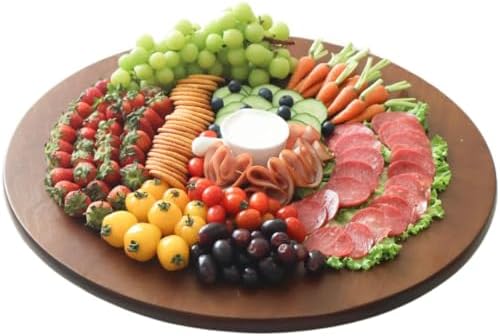 CONMEOCON- 22" Wooden Large Lazy Susan for Table Top with Premium Rubber Wood Sturdy and Good Craftsmanship, Large Charcuterie Board for The Party and Dining Table by ConmeoconHomeDecorating