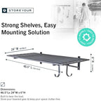 StoreYourBoard Garage Wall Shelf, 2x4 ft, Holds 400 lb, 6 Hooks, 2 Pack - Image 2