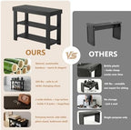 NEWBULIG Shoe Rack Bench, 3-Tier Bamboo Organizer, 11x28x18in, Black - Image 5