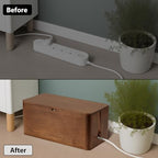 ZhiYo Wood Cable Management Box, Medium Cord Organizer Box for Power Strip - Image 6
