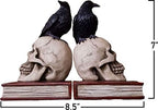 Evil Omen Raven On Skull Perch Decorative Bookend Set - Image 3