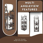 BestGiftEver Rustic Metal Western Toilet Paper Holder Storage Stand - Image 5