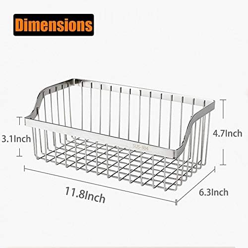 Wire Baskets, SUS304 Stainless Steel Storage Baskets, Durable Baskets for Storage Wall Mount, Hanging Wire Baskets Wall Mount Baskets for Kitchen, Bathroom, Closets - 4 Set - Image 2