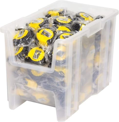 Akro-Mils Stak-N-Store Stackable Storage Bins, 17.5"x11"x12.5", Clear, 4-Pk - Image 5