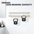 Alise 28‘’ Double Towel Bar for Bathroom Wall Mounted, Brushed Gold - Image 7