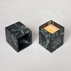 Natural Marble Stone Square Storage Container Empty Vessel Holder Cup for Candle/Pens/Sundries items (Dark Flower Green) - Image 4
