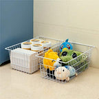 15.2" Metal Wire Baskets for Organizing 6 Pack, Household Pantry Storage Freezer Organizer Bins with Handles, Freezer Baskets for Upright Freezer, Refrigerators, Kitchen Cabinets, White - Image 3