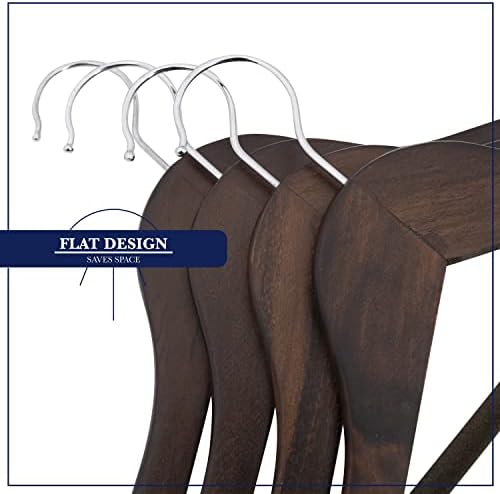 Wooden Hangers - Non Slip Luxury Natural Lotus Wood & Velvet Suit & Pants Hangers - 360 Rotating Hooks - 20 Pack - Image 6
