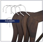 Wooden Hangers - Non Slip Luxury Natural Lotus Wood & Velvet Suit & Pants Hangers - 360 Rotating Hooks - 20 Pack - Image 6