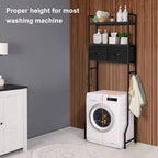 ETELI Over The Toilet Storage Bathroom Cabinet 3 Tier Freestanding Over Toilet Storage Cabinet Shelf Space Saving Behind Above Toilet Bathroom Organizer with Fabric Drawers, Black - Image 6