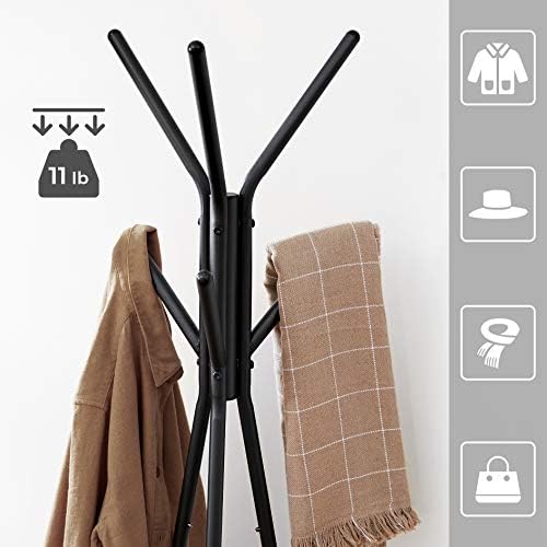 VASAGLE Coat Rack Freestanding, Hall Tree with 2 Shelves - Image 3