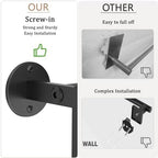 Double Towel Racks for Bathroom, 32Inch Double Towel Bar with Shelf, Towel Tack with Shelf, Wall Mount Towel Holder, Stainless Steel Towel Rod(Matte Black) - Image 3