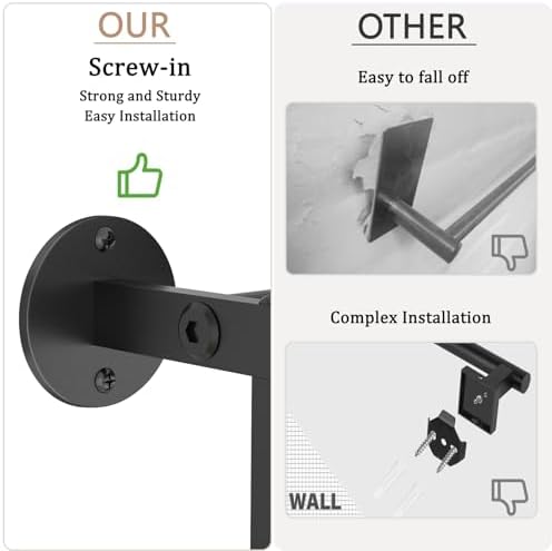 Double Towel Racks for Bathroom, 32Inch Double Towel Bar with Shelf, Towel Tack with Shelf, Wall Mount Towel Holder, Stainless Steel Towel Rod(Matte Black) - Image 3