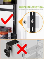 8-Tier Over Door Organizer, Sturdy Slim Hanging Spice Rack for Cabinet & Pantry, Black - Image 6