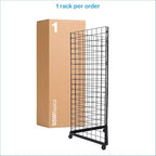 SSWBasics Black Triangle Wire Grid and Grid Wall Tower with Base and Casters - Black Metal Display Stand with Grid Wall Panels - Durable Wire Grid Panels for Display - Sturdy Gridwall Panels for - Image 6