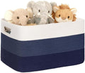 45L Small Woven Laundry Basket Hamper with Handles, Gradient Blue by SunNewt