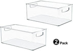 Hudgan 4 Pack Straight Sides Stackable Pantry Organizer Bins for Home Edit - 13.5''L x 7.5''W x 5.5''H - Image 2
