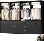 Besiost Closet Systems with 12 Wood Drawers, Closet System Set of 4 by Besiost