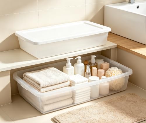 2Pack 41 Qt Clear Underbed Storage Bin, Medium Plastic Container,Snap Lid - Image 7