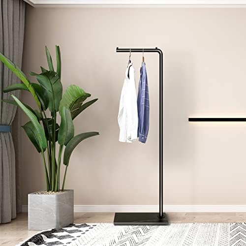 Metal Coat Rack, Modern Clothing Tree with Heavy-weight Slate Base, Small Coat Stand for Entryway/Bedroom/Hallway, Standing Plant Hanger, Matte Black - Image 7