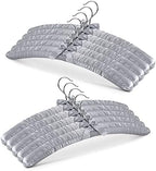 JS HANGER Padded Hanger for Sweaters - 17 Inch Extra Large Heavy Duty Satin Covered Coat Hangers No Shoulder Bump for Women Clothes, Sweaters, Dresses, Clothing, Weddings, Lingerie Pack of 10, Grey by JSHANGER